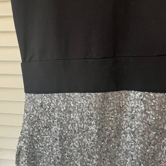 RARE Markus Lupfer dress black sequin silver medium t-shirt - Picture 3 of 10